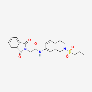 molecular formula C22H23N3O5S B2746151 2-(1,3-dioxoisoindolin-2-yl)-N-(2-(propylsulfonyl)-1,2,3,4-tetrahydroisoquinolin-7-yl)acetamide CAS No. 954591-73-2