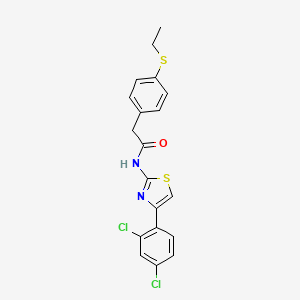 molecular formula C19H16Cl2N2OS2 B2746164 N-(4-(2,4-dichlorophenyl)thiazol-2-yl)-2-(4-(ethylthio)phenyl)acetamide CAS No. 919751-27-2