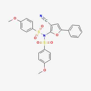 molecular formula C25H20N2O7S2 B2746166 N-(3-cyano-5-phenyl-2-furyl)-4-methoxy-N-[(4-methoxyphenyl)sulfonyl]benzenesulfonamide CAS No. 478045-60-2