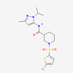 molecular formula C17H23ClN4O3S2 B2746170 1-((5-chlorothiophen-2-yl)sulfonyl)-N-(1-isopropyl-3-methyl-1H-pyrazol-5-yl)piperidine-3-carboxamide CAS No. 1170265-99-2