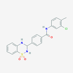 molecular formula C21H18ClN3O3S B2746171 N-(3-chloro-4-methylphenyl)-4-(1,1-dioxido-3,4-dihydro-2H-1,2,4-benzothiadiazin-3-yl)benzamide CAS No. 1021253-32-6