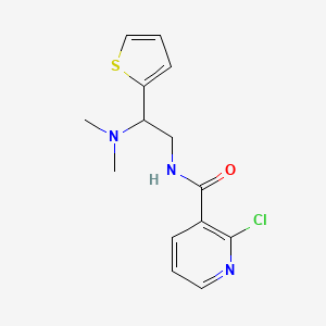 molecular formula C14H16ClN3OS B2746175 2-chloro-N-[2-(dimethylamino)-2-(thiophen-2-yl)ethyl]pyridine-3-carboxamide CAS No. 1147396-11-9