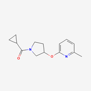 molecular formula C14H18N2O2 B2746177 环丙基(3-((6-甲基吡啶-2-基)氧基)吡咯烷-1-基)甲酮 CAS No. 1904092-31-4