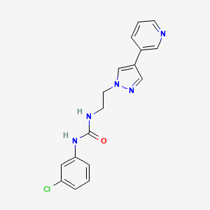 molecular formula C17H16ClN5O B2746179 1-(3-chlorophenyl)-3-{2-[4-(pyridin-3-yl)-1H-pyrazol-1-yl]ethyl}urea CAS No. 2097914-80-0