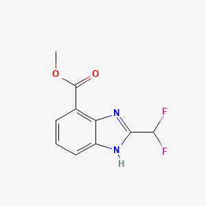 molecular formula C10H8F2N2O2 B2746185 甲基2-(二氟甲基)-1H-苯并[d]咪唑-4-羧酸乙酯 CAS No. 1336890-32-4