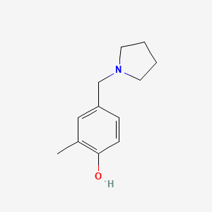 molecular formula C12H17NO B2746193 2-Methyl-4-(pyrrolidin-1-ylmethyl)phenol CAS No. 917828-25-2