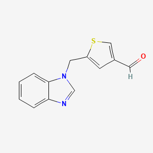 molecular formula C13H10N2OS B2746202 5-(1H-benzimidazol-1-ylmethyl)thiophene-3-carbaldehyde CAS No. 890094-05-0