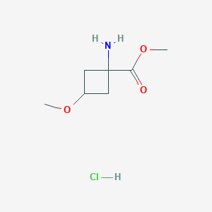 molecular formula C7H14ClNO3 B2746207 Methyl 1-amino-3-methoxycyclobutane-1-carboxylate hydrochloride CAS No. 2219353-80-5