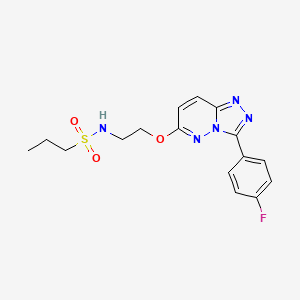 molecular formula C16H18FN5O3S B2746208 N-(2-((3-(4-fluorophenyl)-[1,2,4]triazolo[4,3-b]pyridazin-6-yl)oxy)ethyl)propane-1-sulfonamide CAS No. 1021051-26-2