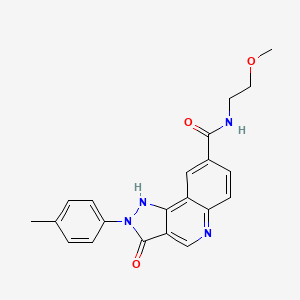 molecular formula C21H20N4O3 B2746209 N-(2-methoxyethyl)-3-oxo-2-(p-tolyl)-3,5-dihydro-2H-pyrazolo[4,3-c]quinoline-8-carboxamide CAS No. 1251634-00-0