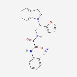 molecular formula C23H20N4O3 B2746212 N1-(2-氰基苯基)-N2-(2-(呋喃-2-基)-2-(吲哚-1-基)乙基)草酰胺 CAS No. 898416-41-6