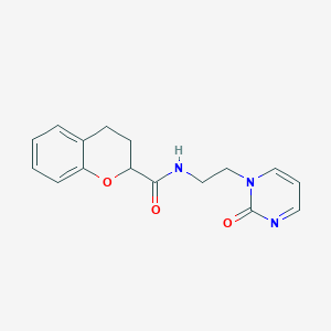 molecular formula C16H17N3O3 B2746223 N-(2-(2-oxopyrimidin-1(2H)-yl)ethyl)chromane-2-carboxamide CAS No. 2195941-16-1