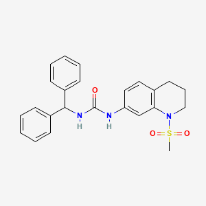 molecular formula C24H25N3O3S B2746227 1-Benzhydryl-3-(1-(methylsulfonyl)-1,2,3,4-tetrahydroquinolin-7-yl)urea CAS No. 1203128-86-2