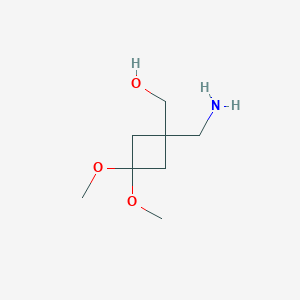 molecular formula C8H17NO3 B2746228 [1-(Aminomethyl)-3,3-dimethoxycyclobutyl]methanol CAS No. 180205-21-4
