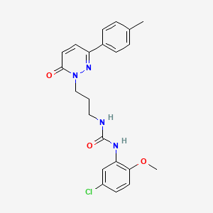 molecular formula C22H23ClN4O3 B2746232 1-(5-chloro-2-methoxyphenyl)-3-(3-(6-oxo-3-(p-tolyl)pyridazin-1(6H)-yl)propyl)urea CAS No. 1058174-98-3