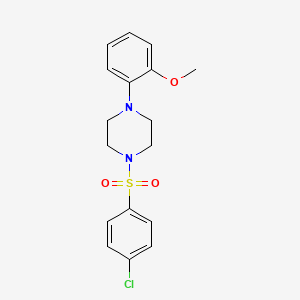 molecular formula C17H19ClN2O3S B2746238 1-((4-Chlorophenyl)sulfonyl)-4-(2-methoxyphenyl)piperazine CAS No. 259683-39-1