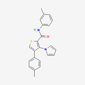molecular formula C23H20N2OS B2746241 N-(3-methylphenyl)-4-(4-methylphenyl)-3-(1H-pyrrol-1-yl)thiophene-2-carboxamide CAS No. 1359322-30-7
