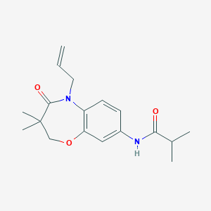 molecular formula C18H24N2O3 B2746242 N-(5-allyl-3,3-dimethyl-4-oxo-2,3,4,5-tetrahydrobenzo[b][1,4]oxazepin-8-yl)isobutyramide CAS No. 921525-08-8