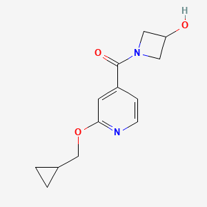molecular formula C13H16N2O3 B2746245 (2-(Cyclopropylmethoxy)pyridin-4-yl)(3-hydroxyazetidin-1-yl)methanone CAS No. 2034244-97-6