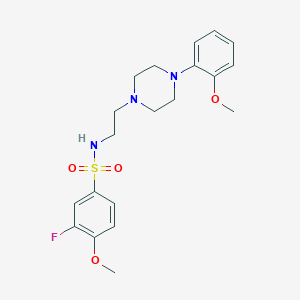 molecular formula C20H26FN3O4S B2746247 3-fluoro-4-methoxy-N-(2-(4-(2-methoxyphenyl)piperazin-1-yl)ethyl)benzenesulfonamide CAS No. 1049387-63-4