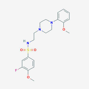 molecular formula C20H26FN3O4S B2746247 3-氟-4-甲氧基-N-(2-(4-(2-甲氧基苯基)哌嗪-1-基)乙基)苯磺酰胺 CAS No. 1049387-63-4