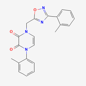 molecular formula C21H18N4O3 B2746252 1-(邻甲苯基)-4-((3-(邻甲苯基)-1,2,4-噁二唑-5-基)甲基)吡嗪-2,3(1H,4H)-二酮 CAS No. 1251607-31-4