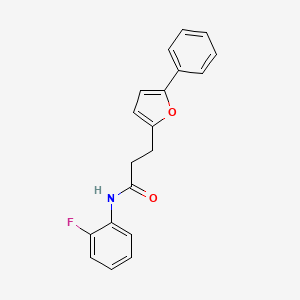 molecular formula C19H16FNO2 B2746253 N-(2-fluorophenyl)-3-(5-phenylfuran-2-yl)propanamide CAS No. 874466-17-8