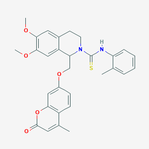 6,7-DIMETHOXY-1-{[(4-METHYL-2-OXO-2H-CHROMEN-7-YL)OXY]METHYL}-N-(2-METHYLPHENYL)-1,2,3,4-TETRAHYDROISOQUINOLINE-2-CARBOTHIOAMIDE