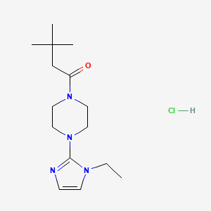 molecular formula C15H27ClN4O B2746255 1-(4-(1-乙基-1H-咪唑-2-基)哌嗪-1-基)-3,3-二甲基丁酮盐酸盐 CAS No. 1323291-05-9