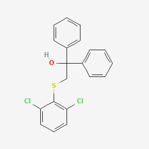 molecular formula C20H16Cl2OS B2746257 2-[(2,6-Dichlorophenyl)sulfanyl]-1,1-diphenyl-1-ethanol CAS No. 252026-42-9