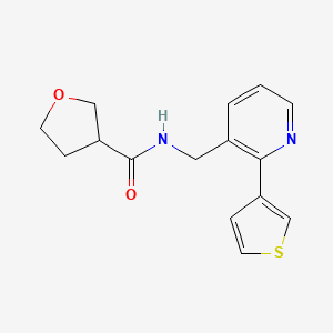 N-((2-(thiophen-3-yl)pyridin-3-yl)methyl)tetrahydrofuran-3-carboxamide