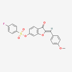 (Z)-2-(4-methoxybenzylidene)-3-oxo-2,3-dihydrobenzofuran-6-yl 4-fluorobenzenesulfonate