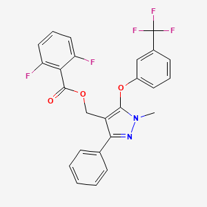 molecular formula C25H17F5N2O3 B2746281 [1-Methyl-3-phenyl-5-[3-(trifluoromethyl)phenoxy]pyrazol-4-yl]methyl 2,6-difluorobenzoate CAS No. 318289-46-2