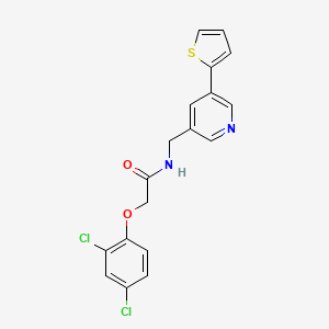 molecular formula C18H14Cl2N2O2S B2746282 2-(2,4-dichlorophenoxy)-N-((5-(thiophen-2-yl)pyridin-3-yl)methyl)acetamide CAS No. 2034252-63-4