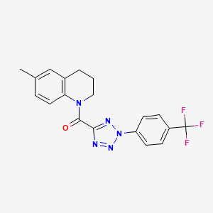 molecular formula C19H16F3N5O B2746289 (6-methyl-3,4-dihydroquinolin-1(2H)-yl)(2-(4-(trifluoromethyl)phenyl)-2H-tetrazol-5-yl)methanone CAS No. 1396715-35-7