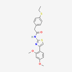 molecular formula C21H22N2O3S2 B2746300 N-(4-(2,4-dimethoxyphenyl)thiazol-2-yl)-2-(4-(ethylthio)phenyl)acetamide CAS No. 919865-74-0