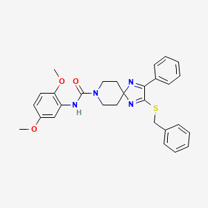 molecular formula C29H30N4O3S B2746305 2-(苄硫)-N-(2,5-二甲氧基苯基)-3-苯基-1,4,8-三氮杂螺[4.5]癸烷-8-甲酰胺 CAS No. 894885-50-8