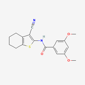 molecular formula C18H18N2O3S B2746310 N-(3-cyano-4,5,6,7-tetrahydro-1-benzothiophen-2-yl)-3,5-dimethoxybenzamide CAS No. 313404-43-2