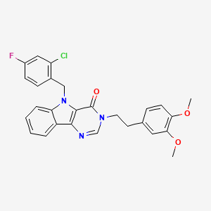 molecular formula C27H23ClFN3O3 B2746312 5-(2-氯-4-氟苄基)-3-(3,4-二甲氧基苯乙基)-3H-嘧啶并[5,4-b]吲哚-4(5H)-酮 CAS No. 1189928-01-5