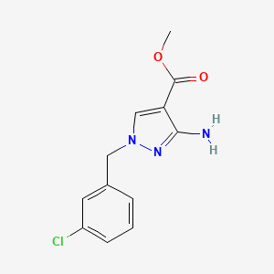 molecular formula C12H12ClN3O2 B2746323 methyl 3-amino-1-(3-chlorobenzyl)-1H-pyrazole-4-carboxylate CAS No. 1856097-36-3