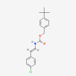 molecular formula C20H22ClNO2 B2746327 (4-tert-butylphenyl)methyl N-[(E)-2-(4-chlorophenyl)ethenyl]carbamate CAS No. 338413-42-6