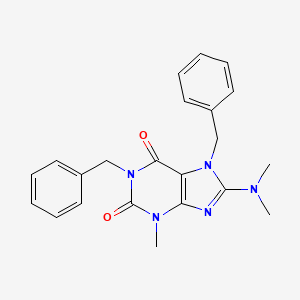 molecular formula C22H23N5O2 B2746332 1,7-Dibenzyl-8-(dimethylamino)-3-methylpurine-2,6-dione CAS No. 294854-22-1