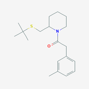 molecular formula C19H29NOS B2746335 1-(2-((Tert-butylthio)methyl)piperidin-1-yl)-2-(m-tolyl)ethanone CAS No. 2034466-35-6