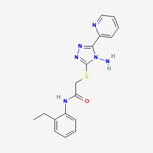 molecular formula C17H18N6OS B2746348 2-{[4-amino-5-(pyridin-2-yl)-4H-1,2,4-triazol-3-yl]sulfanyl}-N-(2-ethylphenyl)acetamide CAS No. 880804-54-6