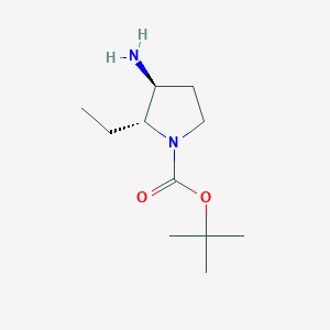 molecular formula C11H22N2O2 B2746351 tert-butyl (2R,3S)-3-amino-2-ethylpyrrolidine-1-carboxylate CAS No. 2044706-37-6