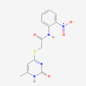molecular formula C13H12N4O4S B2746353 2-[(6-甲基-2-氧代-1H-嘧啶-4-基)硫基]-N-(2-硝基苯基)乙酰胺 CAS No. 905665-19-2