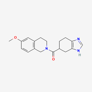 molecular formula C18H21N3O2 B2746355 (6-methoxy-3,4-dihydroisoquinolin-2(1H)-yl)(4,5,6,7-tetrahydro-1H-benzo[d]imidazol-5-yl)methanone CAS No. 2034483-28-6