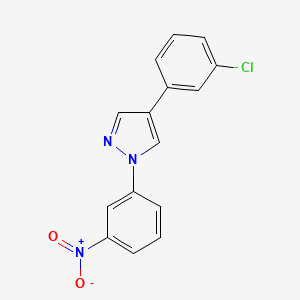 molecular formula C15H10ClN3O2 B2746365 4-(3-chlorophenyl)-1-(3-nitrophenyl)-1H-pyrazole CAS No. 318288-84-5