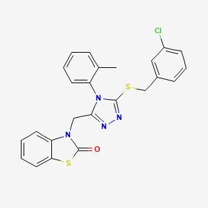 molecular formula C24H19ClN4OS2 B2746372 3-((5-((3-chlorobenzyl)thio)-4-(o-tolyl)-4H-1,2,4-triazol-3-yl)methyl)benzo[d]thiazol-2(3H)-one CAS No. 847403-04-7
