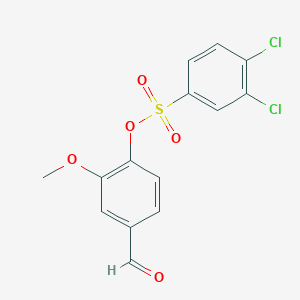molecular formula C14H10Cl2O5S B2746378 4-Formyl-2-methoxyphenyl 3,4-dichlorobenzene-1-sulfonate CAS No. 522624-50-6